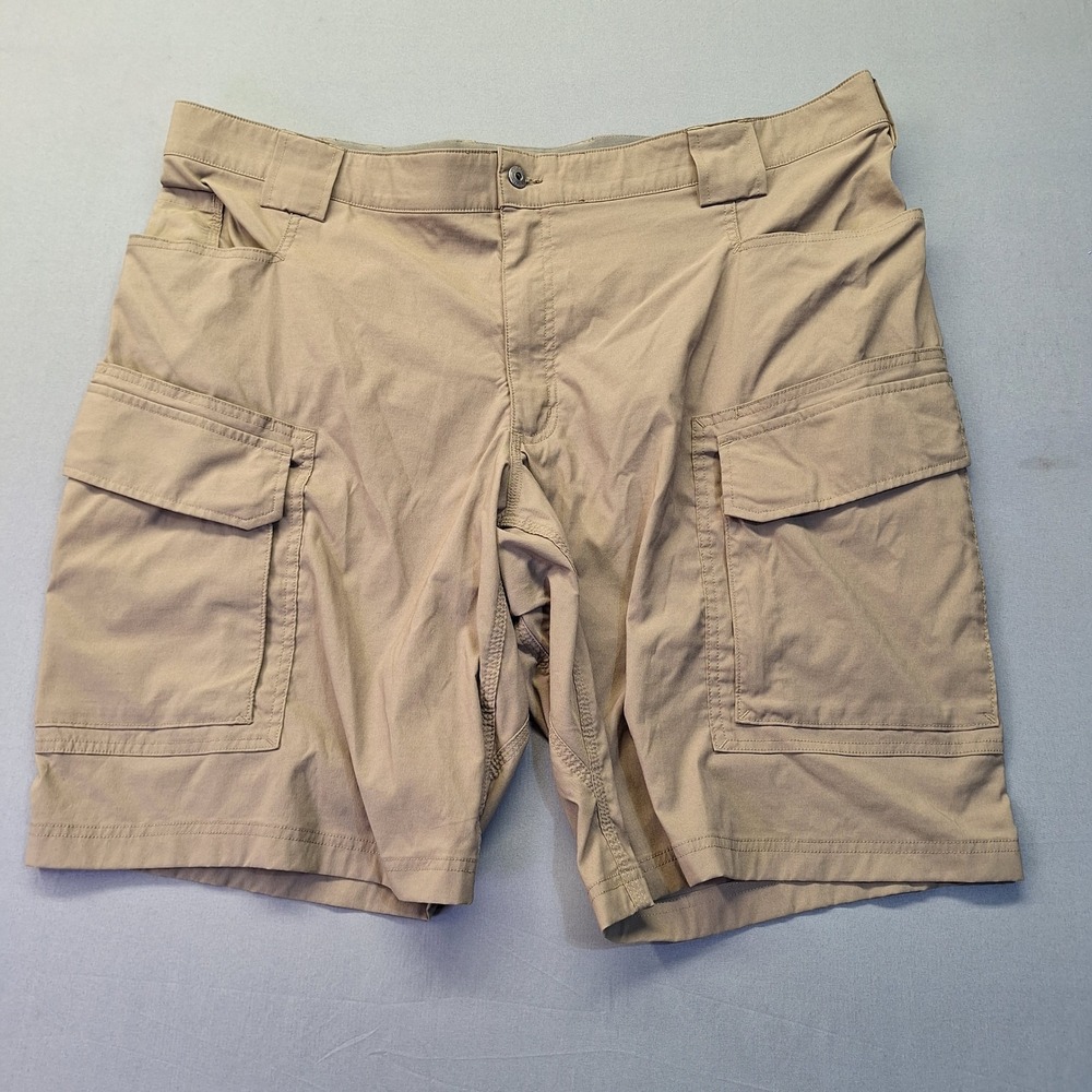 Duluth Trading Co Mens 44 Relaxed Dry On The Fly Cargo Shorts Military Brown